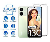 Xiaomi Redmi 13C ile Uyumlu Şeffaf Ekranı Tam Kaplayan 5d Cam Kırılmaz Cam Ekran Koruyucu