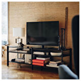 Tv sehpası, siyah, 160x40x49 cm