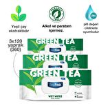 Deep Fresh Doğal Özler Yeşil Çay Islak Mendil 3 x 120 Yaprak