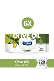 Deep Fresh Zeytinyağlı Alkolsüz 6 x 120 Yaprak 6 Paket Islak Mendil