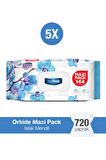 Deep Fresh Maxi Pack Orkide Alkolsüz 5 x 144 Yaprak 5 Paket Islak Mendil