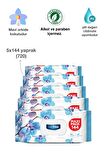 Deep Fresh Maxi Pack Orkide Alkolsüz 5 x 144 Yaprak 5 Paket Islak Mendil
