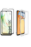 Xiaomi Redmi 13C ile Uyumlu Telefon Kılıfı ve 5d Tam Kaplayan Cam Ekran Koruyucu