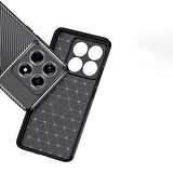 Xiaomi Mi 14T Uyumlu Kılıf Karbon Tasarım Kamera Korumalı Silikon Telefon Kılıfı Kapak