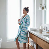 Pamuklu Kadife Kapüşonlu Kadın Bornoz