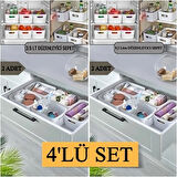4 ADET Dolap Içi, Buzdolabı Düzenleyici, Banyo Organizer Sepet (2 ADET 3.5 - 2 ADET 9,5 Lt)