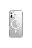 Apple iPhone 16 Uyumlu Kılıf Şeffaf Magsafe Wireless Şarj Özellikli Transparan Telefon Kılıfı