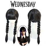 Wednesday Siyah Örgülü Peruk 