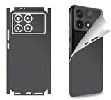 Xiaomi Poco F6 Pro için uyumlu 360 full arka kaplama koruma sticker - KOYU GRİ