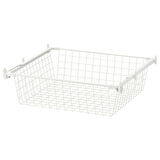 Raylı tel sepet, beyaz, 60x55 cm