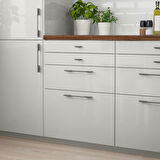 Çekmece ön paneli, parlak cila açık gri, 60x10 cm