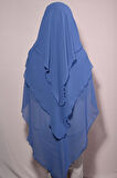 Şifon Sufle Khimar Hazır Peçeli İndigo - İndigo