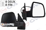 DIŞ DİKİZ AYNASI SAĞ DOBLO 2011 ELEKTRİKLİ SİNYALLİ SİYAH KAPAKLI TEK CAM KONVEKS 8 FİŞ VM-668EHR 735528041 735668189