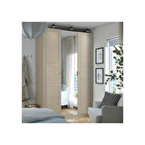 PAX gardırop, gri-bej-aynalı cam, 150x60x236 cm