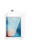 Apple iPad 5.Nesil 9.7 inç 2017 (A1822-A1823) ile Uyumlu Temperli Kırılmaz Cam Ekran Koruyucu 5 Adet