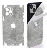 İphone 16 için 360 full arka kaplama koruma sticker - 14 FARKLI RENK SİMLİ GRİ