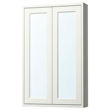 Banyo duvar dolabı, beyaz, 60x15x95 cm, 2 ayna kapaklı