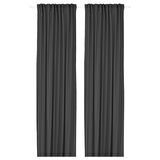 Fon perde/2 kanat, koyu gri, 145x300 cm, ışık filtreleyici, polyester