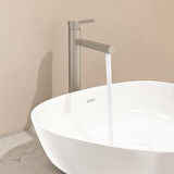 VitrA Origin A4255834 Çanak Large Lavabo Bataryası, Fırçalı Nikel