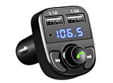Bluetooth kablosuz araç kiti ve hızlı şarj cihazı bakır sargı akım korumalı fm Transmitter net ses