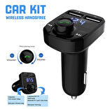 Bluetooth kablosuz araç kiti ve hızlı şarj cihazı bakır sargı akım korumalı fm Transmitter net ses