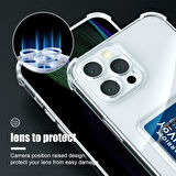 Apple iPhone 16 Pro Max Uyumlu Kılıf Kartlık Bölmeli Arkası Şeffaf Soft Dayanıklı Kılıf Kapak