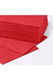 IKEA 50 Adet Şık Sunum, Davet, Yılbaşı Özel Tasarım Peçete Fantastısk Kırmızı Renk 24 X 24 cm Peçete