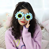 Mavi Renk Papatya Şekilli Parti Gözlüğü