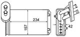 KALORİFER RADYATÖRÜ A3-CADDY-GOLF-JETTA-POLO-IBIZA-CORDOBA-OCTAVIA-1.4-1.6-1.8-1.9TD I-2.0 234X156X42 191819031E 1H1819031B 191819031