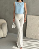 Kolsuz Sırt Dekolteli Crop Bluz