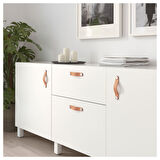 Kulp, tabaklanmış deri, 153 mm, 2 adet