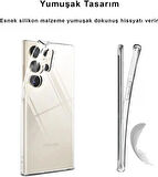 Samsung Galaxy S25 Ultra ile Uyumlu Kılıf Şeffaf Kamera Korumalı Esnek Silikon Telefon Kılıfı Kapak