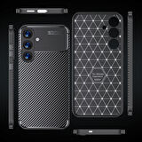 Samsung Galaxy S25 Uyumlu Kılıf Karbon Tasarım Kamera Korumalı Silikon Telefon Kılıfı Kapak