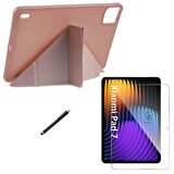 Xiaomi Pad 7 11.2 inç Uyumlu Tri Fold Kalemlikli Tablet Kılıfı Ekran Koruyucu Kalem Seti