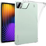 Xiaomi Pad 7 Pro 11.2 Inç ile Uyumlu Şeffaf Esnek Silikon Tablet Kılıfı Ekran Koruyucu