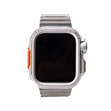 Apple Watch Series 7/8/9 45mm Uyumlu Kasa Gövde Koruyucu ve Metal Kordon 2 in 1 Set