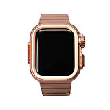 Apple Watch Series 7/8/9 45mm Uyumlu Kasa Gövde Koruyucu ve Metal Kordon 2 in 1 Set