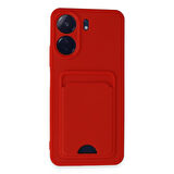 Xiaomi Redmi 13C Uyumlu Arka Kamera Korumalı Kart Koyulabilen Silikon Kartlıklı Kılıf Kapak