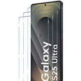 Samsung Galaxy S25 Ultra Uyumlu Ekran Koruyucu Şeffaf Temperli Kırılmaz Cam Ekran Koruyucu 3 Adet