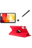 Xiaomi Redmi Pad SE 11 Inç Uyumlu 360° Dönebilen Standlı Tablet Kılıfı Ekran Koruyucu ve Kalem Seti