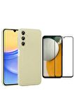 Samsung Galaxy A15 ile Uyumlu Telefon Kılıfı ve 5D Tam Kaplayan Cam Ekran Koruyucu