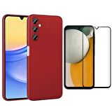 Samsung Galaxy A15 ile Uyumlu Telefon Kılıfı ve 5D Tam Kaplayan Cam Ekran Koruyucu