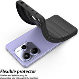 Xiaomi Redmi Note 14 4G Uyumlu Kılıf Esnek Tpu Oyuklu Arka Yüzey Tasarımlı Silikon Kapak