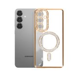 Samsung Galaxy S26 Plus Uyumlu Kılıf Parlak Taşlı Simli M-Safe Telefon Kılıfı Kapak