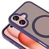 Apple iPhone 16 Plus ile Uyumlu Kılıf Magsafe Şarj Özellikli Mat Arka Yüzeyli Kapak