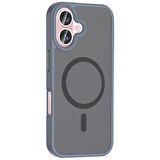 Apple iPhone 16 Plus ile Uyumlu Kılıf Magsafe Şarj Özellikli Mat Arka Yüzeyli Kapak