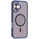 Apple iPhone 16 Plus ile Uyumlu Kılıf Magsafe Şarj Özellikli Mat Arka Yüzeyli Kapak