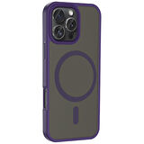 Apple iPhone 16 Pro ile Uyumlu Kılıf Magsafe Şarj Özellikli Mat Arka Yüzeyli Kapak