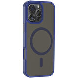 Apple iPhone 16 Pro Max ile Uyumlu Kılıf Magsafe Şarj Özellikli Mat Arka Yüzeyli Kapak