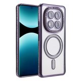 Xiaomi Redmi Note 15 Pro 4G Uyumlu Kılıf Parlak Taşlı Simli M-Safe Telefon Kılıfı Kapak
